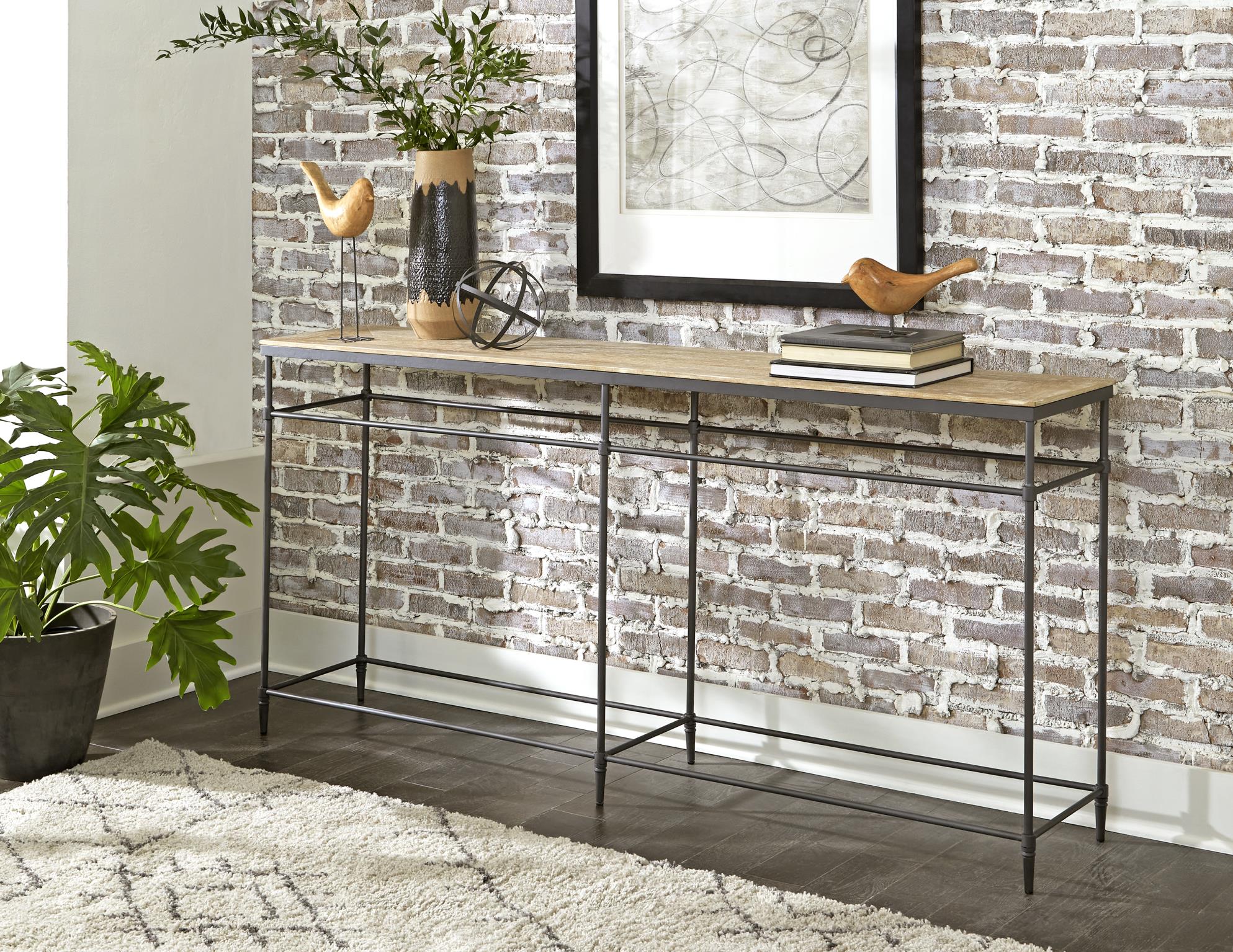Mango wood and metal console table discount